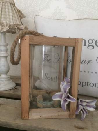 Teelichthalter Windlicht Holz/Glas mit Gravur vintage Teelichthalter Windlicht Holz/Glas mit Gravur vintage